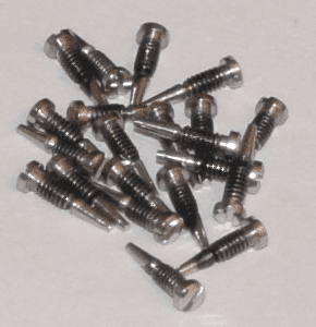SELF ALIGNING HINGE SCREW for Eyeglasses : 2.0mm X 1.4mm X 6.5mm 100pcs : Optical Products Online